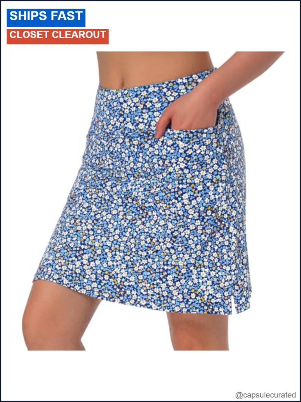 Women's Knee Length Skorts Skirt 20" with 3 Pockets Polyester Spandex Tennis